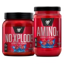 BSN Workout Bundle di NO XPLODE Pre Workout Powder Blue Raz, 30 Serve AMINO X Recupero Muscolare Intra Workout Support, Caffeina Free Blue Raz, 30 Serve