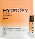 Idrogeno idrogeno + elettroliti Bere Mix | H2 Idratazione Packets con idrogeno molecolare, sodio, potassio, magnesio, calcio e minerali | No Sugar | Arancione + caffeina 25 ct