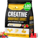 (180 Conte) Creatina Monoidrato Gummies per gli uomini e le donne - Creatina Pre Workout Gummies per il muscolo Costruttore, Forza del muscolo, Recupero, Endurance, Energia, Creatina per le donne & uomini, Vegan, Bacca mista