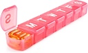 XL Organizzatore settimanale di pillole 7 giorni, MOLN HYMY Extra Large 1 settimana di Dispenser caso, organizzatore di medicina quotidiana per tenere farmaci, vitamine, oli di pesce e supplemento (Pink