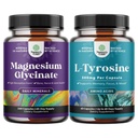 Bundle di alto assorbimento Magnesio Glycinate capsule per il sonno calmante Plus muscolare Bone & Nerve supporto e Free Form L Tyrosine 500mg capsule per l'energia mentale e il supporto di messa a fuoco