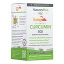 NaturesPlus PRO Longvida Curcumin 500 mg - 60 capsule - Promuove la protezione radicale libera sana - Non OGM, Vegan & Gluten Free - 60 Serve