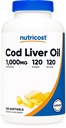 Nutricost Cod Liver Oil 1000mg, 120 Softgels - Non-OGM & Gluten Free