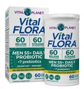 Vital Planet - Vital Flora Uomo Oltre 55 Probiotici giornalieri, 60 miliardi di CFU, Diverse Strains, Prebiotici organici, Supporto immunitario, Probiotici vitali per uomini, 60 capsule