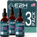 E2H Tutti Natural Women's Wellness, bilanciamento dell'ormone e PMS Relief con Cohosh nero, Dong Quai e Radice di liquirizia per Hot Flash Relief (3 bottiglie)