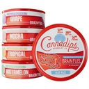 Cannadips - Brain Fuel Variety Pack - Nootropic Caffeine Pouches - 50mg Lion's Mane, 100mg Caffeine, 50mg L-teanina, No Sugar - Clean Energy Brain Fuel for Cognitive Performance, Made in USA (5-PACK)