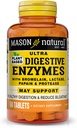 Gli enzimi ultra digestivi basati su piante naturali di Mason, con bromelaina, lattasi e papaina, supporta la digestione e il sollievo di Bloating, 60 capsule, confezione da 3
