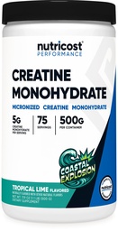 Polvere di monoidrato di creatina di Nutricost (esplosione coastale, 500 Gram) - Integratore di creatina micronizzato - Vegan, senza OGM, senza glutine
