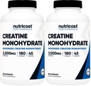 Nutricost Creatina Monoidrato 3.000mg, 180 Capsule (750mg Per Capsule) - Gluten Free, Non OGM (Pack of 2)