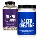 NAKED Pure Micronized Creatine Monohydrate 100 Servings + Pure L-Glutamine 240 capsule Bundle: Vegan, Non-OGM, Gluten Free. Minimize Muscle Breakdown & Migliorare la sintesi proteica. Nulla di artificiale