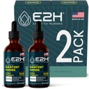Iodio liquido E2H Vegan - Supporto tiroideo e funzione cognitiva - Aumenta il metabolismo e livelli di energia - Vegan - Non-GMO (2 bottiglie)