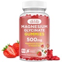 Magnesio Glycinate Gummies 500mg - Magnesio Supplemento con Vitamina B6 per Adulti e Magnesio per Bambini - Magnesio Calma per il Sonno, Mood, Supporto Muscolare - Fragola Flavor, 60 Gummies