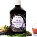 Probiotici liquidi VITAGUT, Prebiotici & Postbiotici 3-in-1 Organici, Probiotici vivi per le donne e gli uomini - Probiotici per la salute digestiva, 50 miliardi di CFU, 19 erbe fertili, Probiotici vegani per la salute del fegato