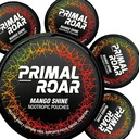 Primal Roar Mango Shine - Stimulant-Free Deep Focus Nootropics Pouches | Mane + Cognizin Citicolina + Huperzine A | Nicotina e Caffeina-Free | 20 Pouches Per Can (100 Totale in 5-Pack)