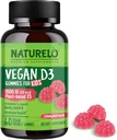 NATURELO Vegan D3 Gummies per bambini - 1000 IU Vitamin D3 - Integratore alimentare a base vegetale per bambini 4 e più vecchi - 60 Vegan-Friendly Gummies