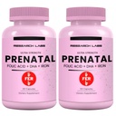 Vitamine prenatali per le donne 2 Fer 1 Ad: 6X Più Biodisponibili Methylated Folate Folic Acid MTHF 5 | Supporta lo sviluppo del cervello, la crescita sana