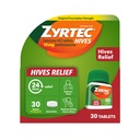 Zyrtec 24 ore Alveari Rilievo Tablet, 10 mg Cetirizine HCl compresse per aiutare a ridurre le immersioni e ridurre il prurito a causa di Hives, Antihistamine compresse per Itch sollievo e trattamento di Urticaria, 30 ct