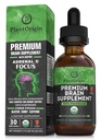 PLANTORIGIN-USDA Organic Liquid Brain Supplemento – Gocce Nootropiche per Focus, Memory & Mental Clarity – Vegan, Non OGM, Caffeine-Free, Ashwagandha, Ginseng, Ginkgo, Rhodiola – Made in USA