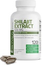 Bronson Shilajit Extract 500 MG Per Serving, Supporta la produzione di energia e vitalità, Standardizzato al 20% di acidi totali, Non OGM, 120 capsule vegetariane