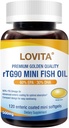 Lovita rTG 90 Mini Fish Oil, 2000mg Daily| High Absorption rTG Form, 90% Omega-3 | Burpless, Facile da ingoiare | Supporto Cuore sano, Cervello e occhi | 120 Softgels imbottiti