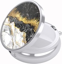 Nipichsha Pill Box, Small Pill Case for Purse & Pocket, Cute Travel Medicine Organizer, Portable Medicine Container Holder to Holding Vitamins, Medication, Fish Oil & Supplements, Black Gold Marble