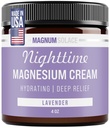 Lozione di magnesio – Crema di Magnesio di notte – Applicare a gambe, braccia o petto - Cloruro di Magnesio Topico – USA Made and Safe for Kids (Lavender)