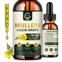(2 Pack) Gocce di Mullein per polmoni - Lungs Cleanse e supporto respiratorio, Potente 4 in 1 Estratto di foglie di Mullein con Elderberry, radice di Marshmallow e rondella arancione per supporto Bronchial, 1 Fl Oz