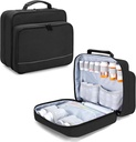 Damero Pill Bottiglia Organizzatore, Medicina Bottiglie Borsa di Stoccaggio Caso di trasporto di viaggio per l'organizzatore di pillole, Vitamine, Supplementi medici, Nero, Brevetto Design