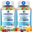 Creatina Gummies per gli uomini e le donne - Creatine Monohydrate Gummies 5g, Muscle Builder, Energy Boost & Pre-Workout Supplement, Low Sugar Taurine Chewable Gummy 2 Pack