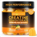 Creatina di luminosità interna Monoidrato Gummies per gli uomini e le donne 5000 mg, 3 ° partito testato, Creatina chews per la crescita del muscolo, resistenza & supporto energetico, senza zucchero, Vegan, 120 Conte, Mango Passionfruit