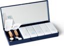 PORT X POLISH Designer Weekly Pill Box Organizer (Single 1X Daily, Navy) | Compact, Elegante 7-Day Vitamin Supplement Case | Carino Portable Mini Travel Medicine Carrier | BPA-Free Pillbox Caddy