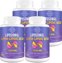 Acido Liposomico Alfa 1500mg - con Acetil-L-Carnitina 900mg & Ubiquinol 100mg & Vitamina E 15mg, Integratore ALA per Antiossidanti Metabolismo Nerve Energy,60 Softgels (4 Bottiglia)