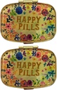 2 confezioni di scatole di plutonio carino da viaggio portatile compatto in metallo Pill Organizer Box per tenere le vitamine/Tilenol/Fish Oil/Supplements/Meds/Tablet per il borsellino/Pocket (piastrelle felici)