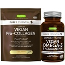 Vegan Vanilla Collagen Protein Powder & Vegan Omega-3 Bundle, Collagen completo Boosting Formula & Sustainable Algae Oil 1340mg, di Igennus