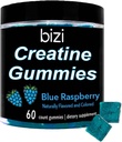 Bizi Creatina gommoni per uomini e donne - 1g di creatina monoidrato per pancia - anguria aroma - allenamento, crescita del muscolo, e il supplemento di recupero - Vegan & Gluten Free (60 ct) (blu)
