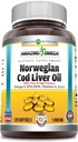 Incredibile Omega Norwegian Cod Liver Oil (Omega-3, EPA/DHA) Supplemento | 1000 Mg Per Serving | 120 Softgels | Arancione Flavor | Non OGM | Gluten-Free | Made in USA