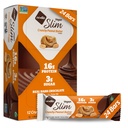 Burro di arachidi croccante di cioccolato scuro Nugo Slim, 16g Proteine Vegan, 3g Zucchero, Fibra 7g, Carburo basso netto, Keto Friendly, Gluten Free, 24 Conte