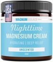 Magnum Solace Magnesio Lozione – Crema di notte idratante Applicare a gambe, braccia o petto - Cloruro Topico USA Made e sicuro per i bambini (senza profumo)