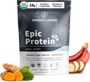 Sprout Living, Epic Protein, Polvere di proteine vegetali e superfoods, Polvere di proteine organiche di 24 grammi, Recupero, Vegan, Non Dairy, Non OGM, Gluten Free, Basso zucchero (1 Pound, 12 Servings)