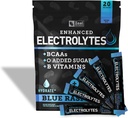 Pacchetti di bacchette di elettrolito potenziati (Blue Raspberry | 20 Packets) w/ 0 Zucchero +BCAAs +B-Vitamins Integratore elettrolitico w Potassium Zinc & Magnesio per l'idratazione - Keto Electrolytes