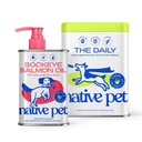 Nativo Pet The Daily Dog Supplement (60 Scoops) & Olio di salmone per cani e gatti (8 Oz) - 11 in 1 Multivitamin & Pure Omega-3 Fish Oil Supplemento per pelle & Coat, Joint, Heart Health & Anti-infiammatorio