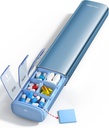 Vaydeer 7 giorno organizzatore settimanale di pillole (Supporto 2 volte al giorno), caso di sondaggio di viaggio in metallo, grande capacità ogni giorno scatola di pillola carino per integratori, pillole, vitamine e farmaci (blu)