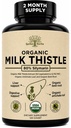 USDA Organic Milk Thistle Liver Detox Supplement 80% Silymarin, 250 mg con Estratto di radice di barbabietola & Artichoke per il supporto e la digestione del fegato, Made in USA, 120 capsule (2 mesi di alimentazione)