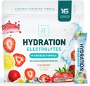 Imballaggio di idratazione degli elettroliti - Polvere di recupero del Keto con potassio, magnesio, sodio, zinco e vitamina C, senza zucchero, miscela di bevanda liquida dell'elettrolita dell'idratazione, Vegan, limone di fragola (16 Pack)