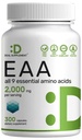 Aminoacidi essenziali (EAA) 2000mg Per Serving, 300 capsule – non aromatizzato - 9 in 1, Tutti BCAA (aminoacidi a catena) – Supporto muscolare magra e integratore naturale pre allenamento