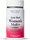 Best Nest Wellness Women's Multi Plus - Brain & Body Health Support Supplemento - Gentle Iron Supplement per il supporto energetico - Vitamine metilate - 30 capsule