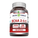 Incredibile formule BCAA 2:1 1000 Mg per servire capsule | Aminoacidi a catena ramificata Supplemento | Non OGM | Gluten-Free Made in USA (1 pacchetto, 500 conte)