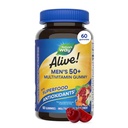 La Via della Natura Viva! Men’s 50+ Multivitaminici, Supporta Cervello sano, Occhi, Cuore*, B-Vitamins, Senza glutine, Vegetariano, Frutta aromatizzata, 60 Gummies (Packaging May Vary)