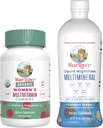 MaryRuth's Multivitamin Gummies for Women (Strawberry) & Liquid Nighttime Multimineral (Pineapple) | Clean Label Project Verified® | USDA Organic & Vegan | Beauty, Bedtime Routine, & Global Health
