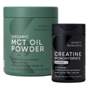 Keto Pack Sport Research® con capsule di monoidrato creatina e polvere di olio MCT organico - Keto & Vegan MCTs C8, C10 da cocco